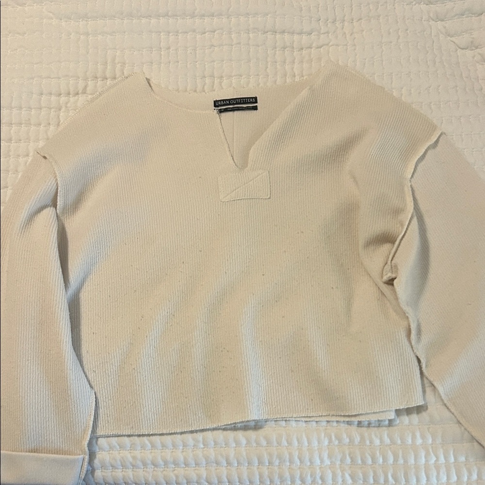 Urban Outfitters Off-White V-Neck Sweater